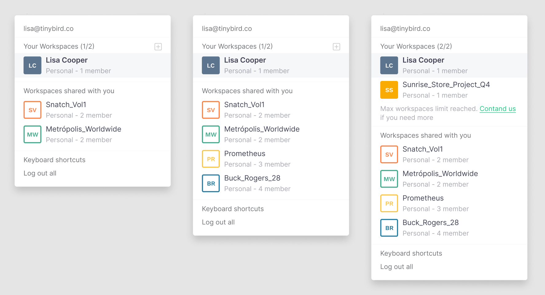 Now you can clearly see which Workspaces are yours and which ones have been shared with you