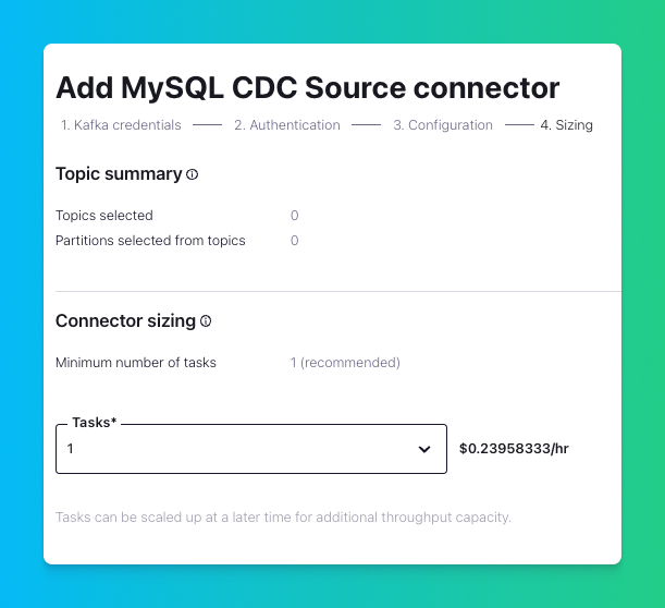 Configure MySQL CDC Connector sizing