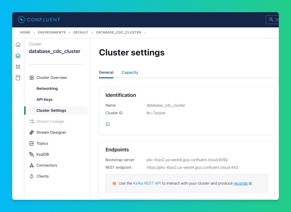 Configuring cluster settings in Confluent Cloud