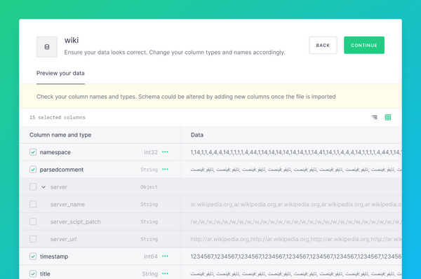 Changelog #18: High-frequency ingestion, handling NDJSON files and more product enhancements