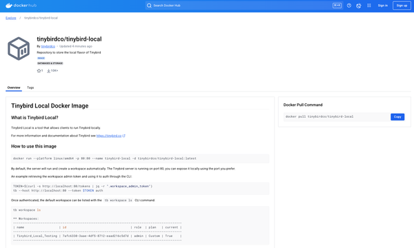 Tinybird Local: Build with data on your machine